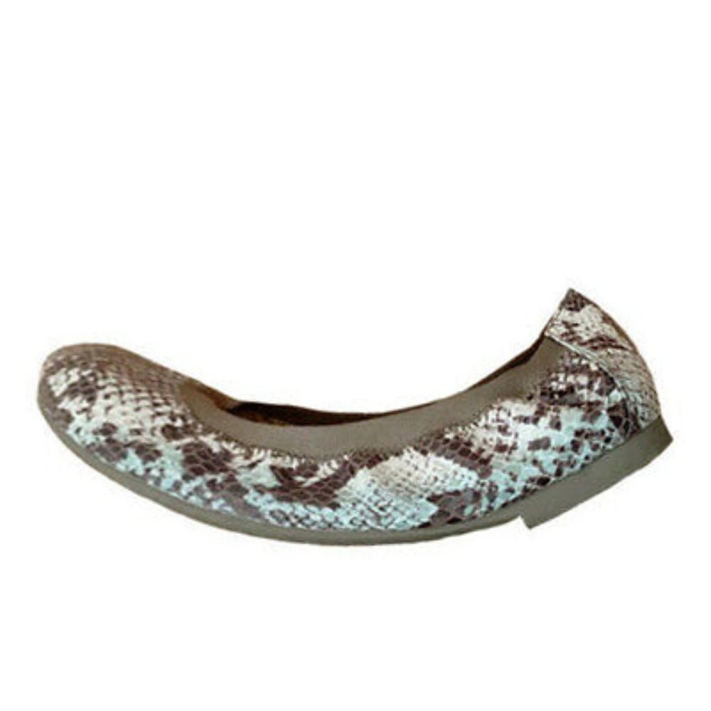 NEW Bussola Women Vassa Pitone Earth Leather Snakeskin Print Ballet Comfort Flat - Picture 4 of 6